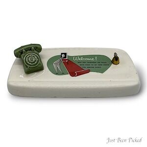 Vintage MCM Hotel‎ Motel Phone Pen Desk Stand Contemporary Ceramics